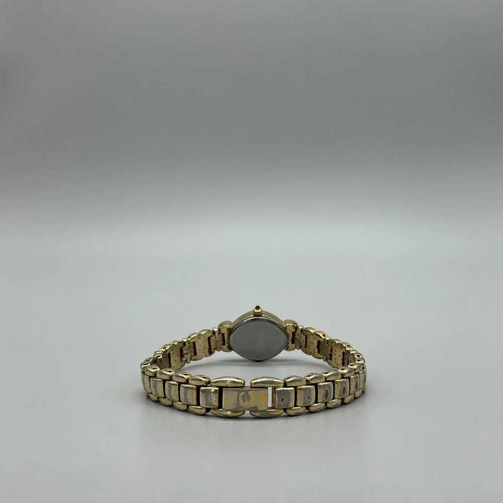Elgin Ruby Womens Watch 17mm MOP Dial Gold Tone Bracelet New Battery 7.5